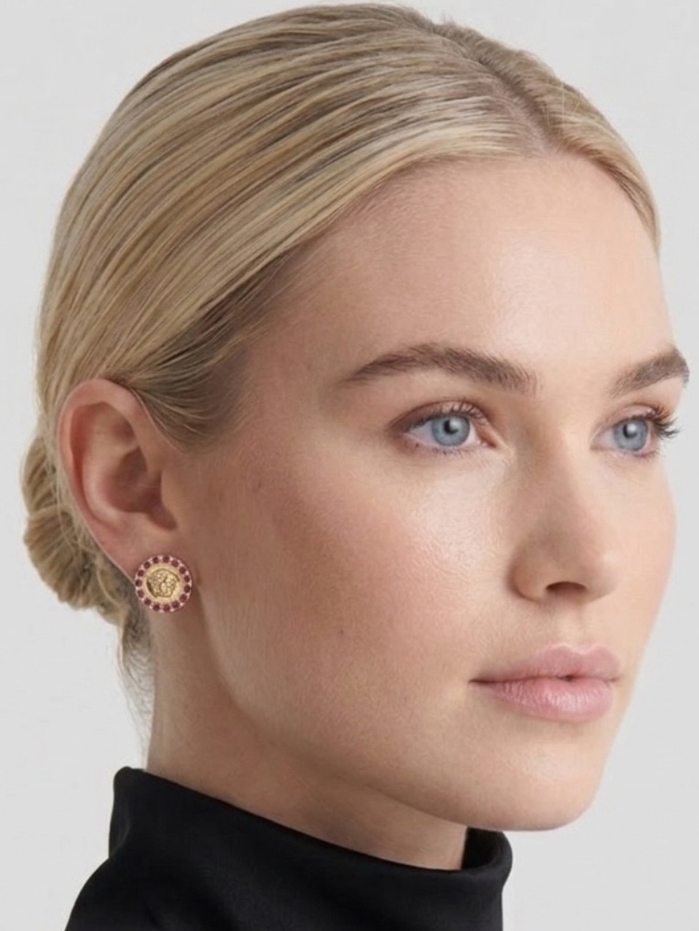 Versace Medusa Crystal-Embellished Stud Earrings